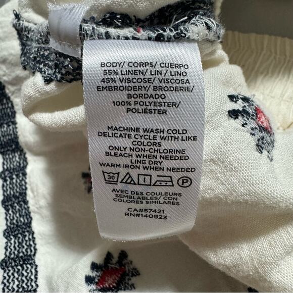 Loft Women’s XSmall Embroidered Linen Blend Boho Ruffle Elastic Waist Mini Skirt - Picture 6 of 10